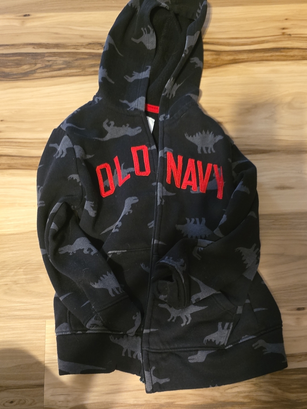 Old Navy Boys 5T Black Dinosaur Zip Hoodie